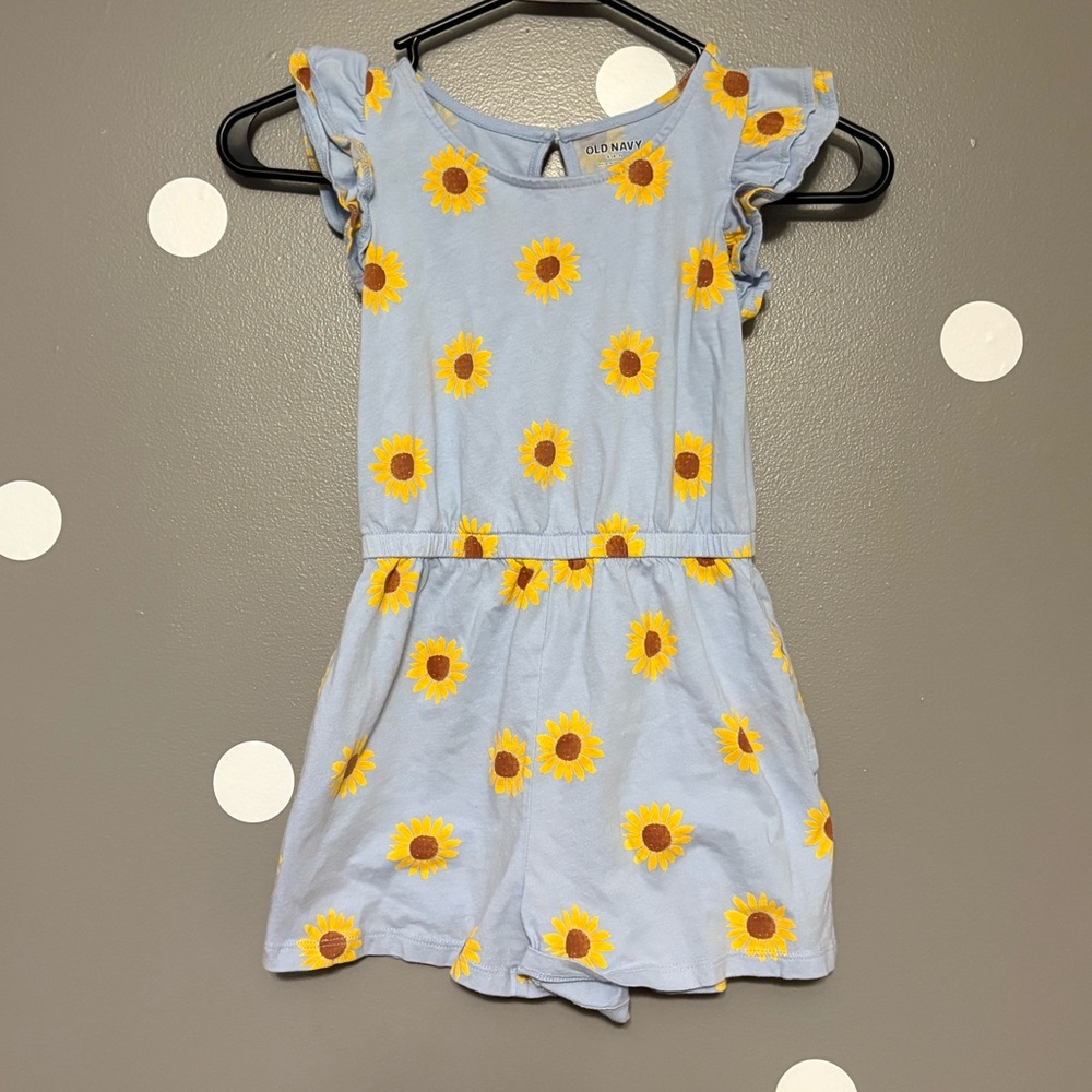 Old Navy Blue Sunflower Kids Romper